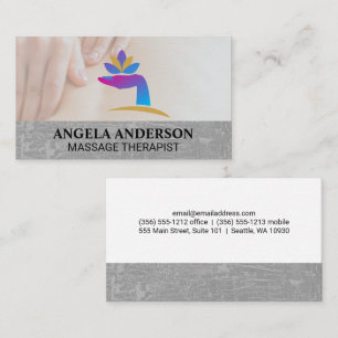 Healing Hand Logo Massage Therapy Session Business Card