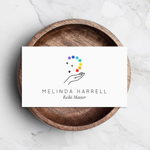Healing Hand Logo Reiki, Healer, Wellness Business Card