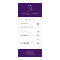 Healing Hand Logo Reiki, Massage Bright Purple Rack Card