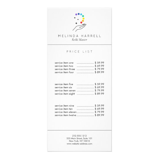 Healing Hand Logo Reiki Massage Wellness Rack Card Zazzle Com