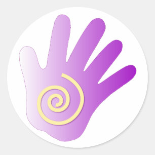Healing Hand - Purple Classic Round Sticker