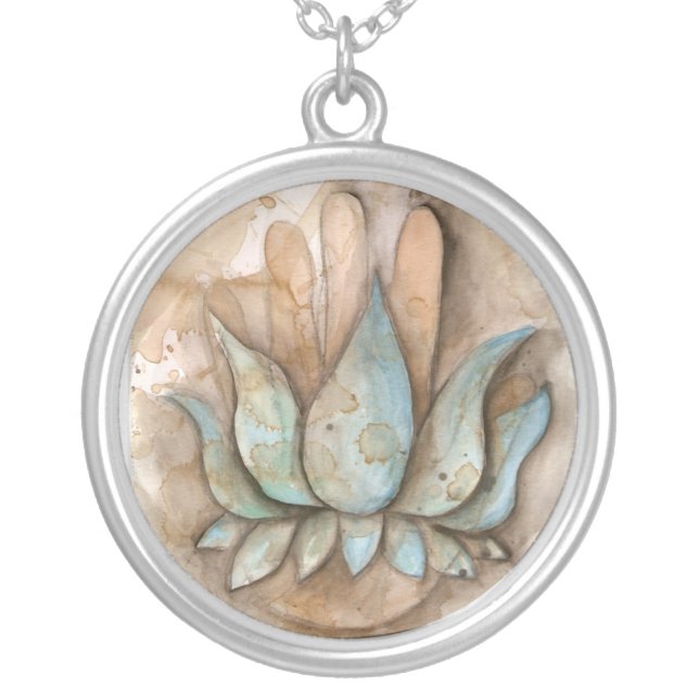 healing hand silver plated necklace (Front)