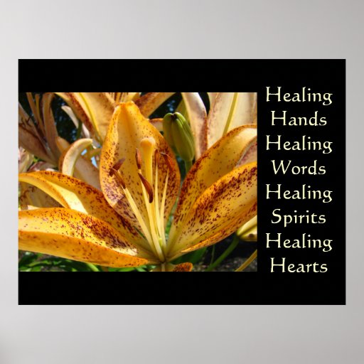 Healing Hands art Healing Words artwork prints Poster | Zazzle