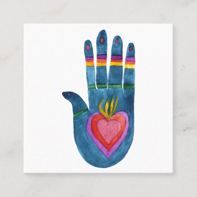 Healing hands business card square (Front)