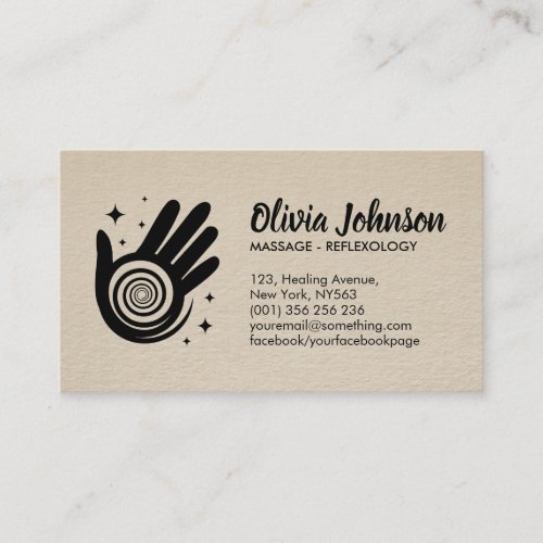 Healing Hands Energy Spiral Appointment Business Card
