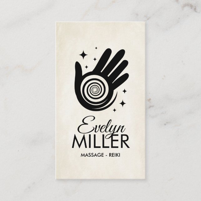 Healing Hands Energy Spiral Business Card (Front)