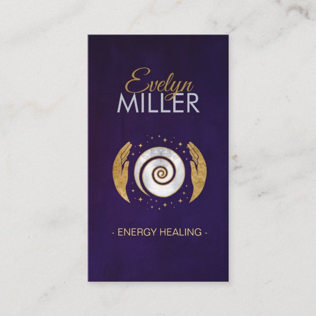 Healing Hands - Energy Therapy Business Card (Front)
