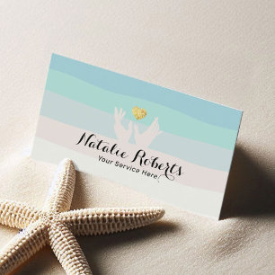 Healing Hands & Heart Massage Therapy Beach Colors Business Card