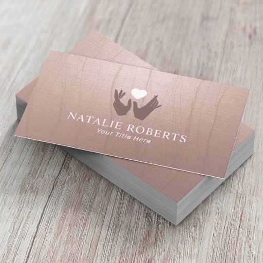 Customizable Healing Hands &amp; Heart Massage Therapy Vintage Zen Business Card