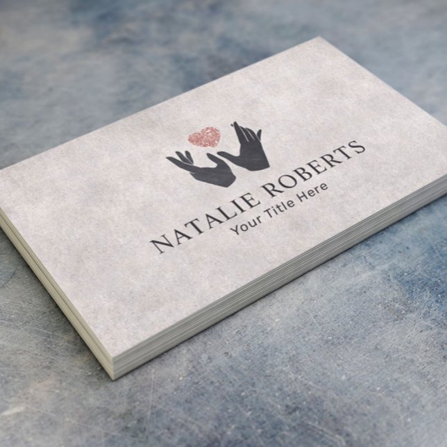 Healing Hands & Heart Vintage Massage Therapy Business Card (Creator Uploaded)