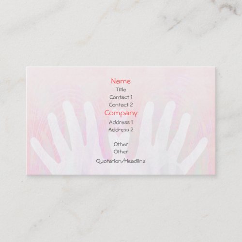 Healing Hands Light Pink Business Card