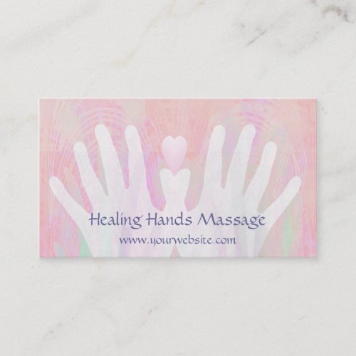 Healing Hands Light Pink Business Card