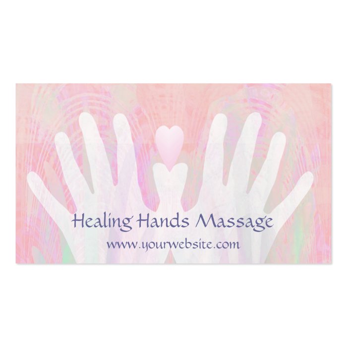 Healing Hands Light Pink Business Card Templates
