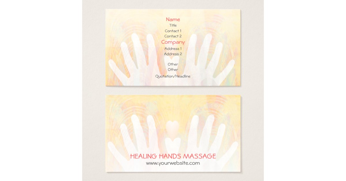 Healing Hands Massage Business Card Zazzle