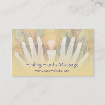 Healing Hands Massage Business Card by profilesincolor at Zazzle