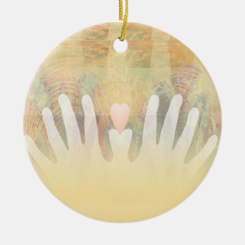 Healing Hands Massage Ceramic Ornament