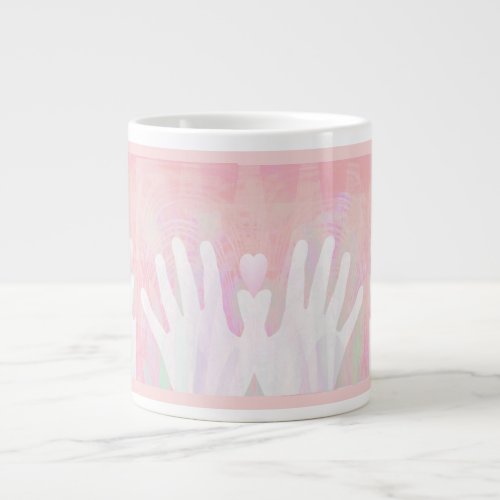Healing Hands Massage Light Pink  Giant Coffee Mug