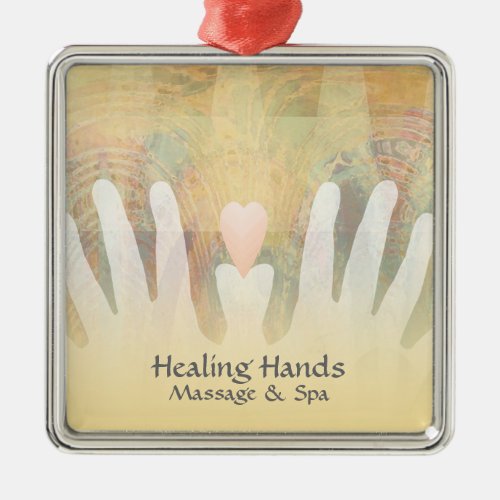 Healing Hands Massage  Spa Metal Ornament