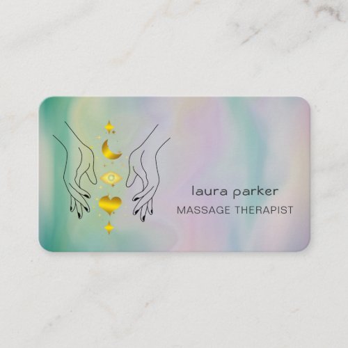 Healing Hands Massage Thearapist Holistic Fitness Business Card