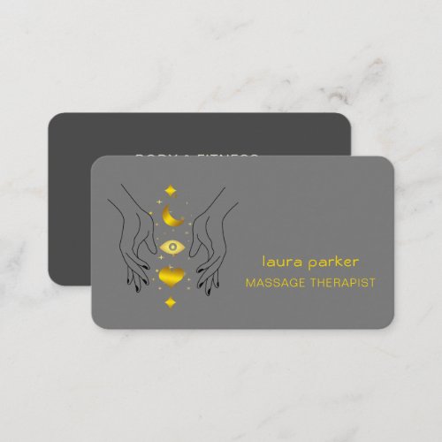 Healing Hands Massage Thearapist Holistic Fitness Business Card