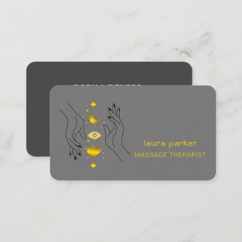 Healing Hands Massage Thearapist Holistic Fitness Business Card