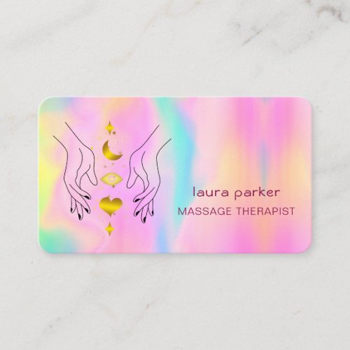 Healing Hands Massage Thearapist Holistic Fitness Business Card
