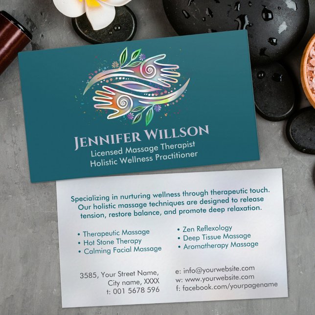 Healing Hands Massage Therapist  Business Card (Creator Uploaded)