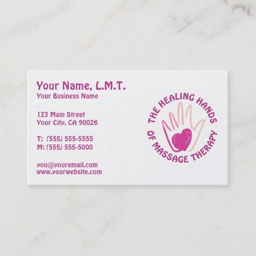 Healing Hands Massage Therapy Business Cards