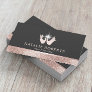 Healing Hands Massage Therapy Rose Gold Border #2 Business Card