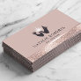 Healing Hands Massage Therapy Rose Gold Border Business Card