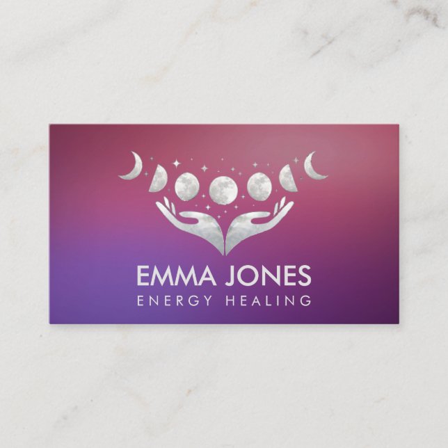 Healing hands - Moons - Mother of Pearl Business C Business Card (Front)