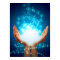 Healing hands on green background, reiki, chakra