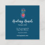 Healing hands pattern blue business card square