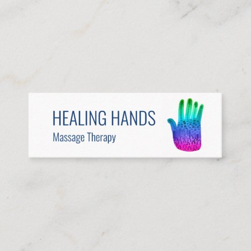 Healing Hands Rainbow Colorful Watercolor Mini Business Card