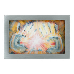 Healing Hands Rectangular Belt Buckle
