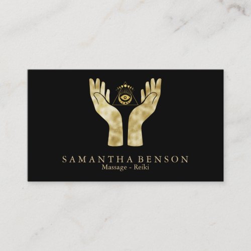 Healing Hands Symbol Chakra Reiki Practitioner Business Card