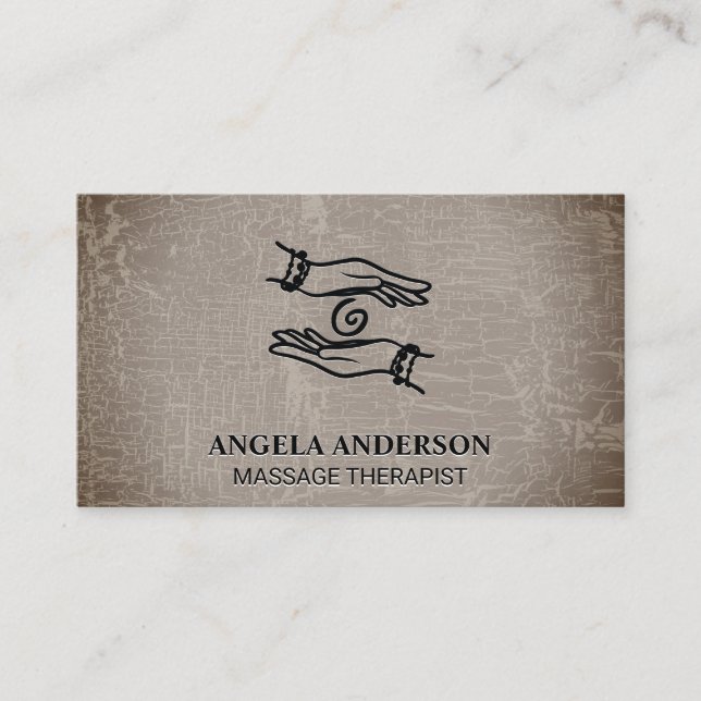 Healing Hands | Textured Background Business Card (Front)
