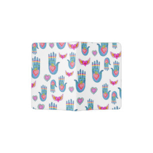 Healing Hands Watercolor Rainbow Colorful Boho Passport Holder