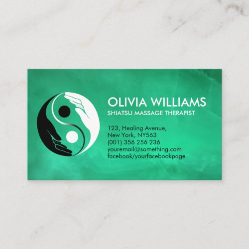 Healing Hands Yin Yang symbol Appointment Business Business Card