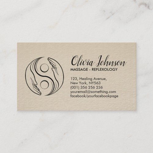 Healing Hands Yin Yang symbol Appointment Business Business Card