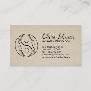 Healing Hands Yin Yang symbol Appointment Business Card