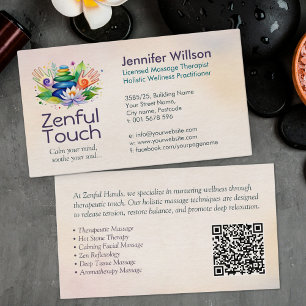 Healing Hands - Zen spa Watercolor illustration Business Card