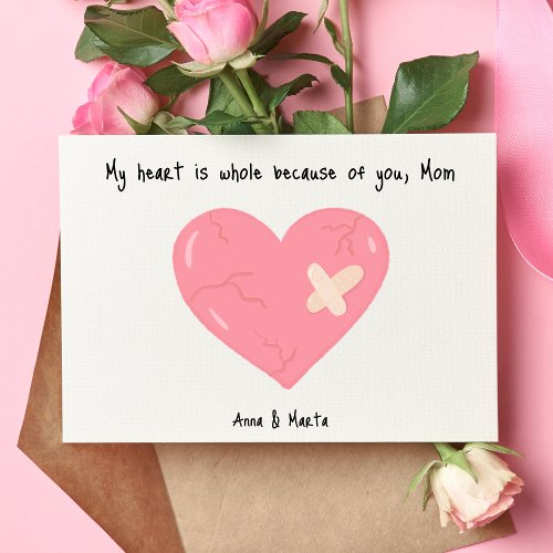 Healing Heart A Hand_Drawn Tribute to Moms Love Thank You Card