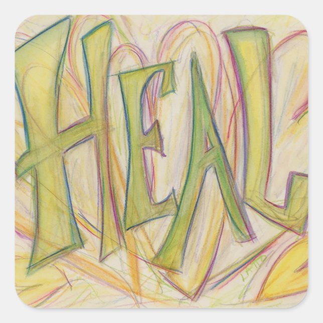 Healing Heart Word Art Inspirational Decal Sticker (Front)