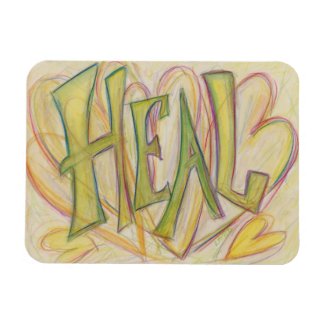 Healing Heart Word Art Inspirational Fridge Magnet