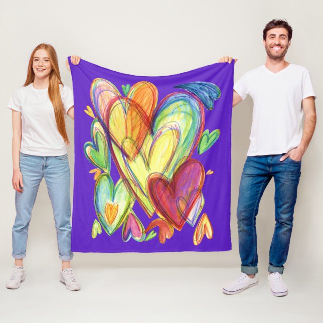 Healing Hearts Art Soft Fleece Custom Blankets (In Situ)