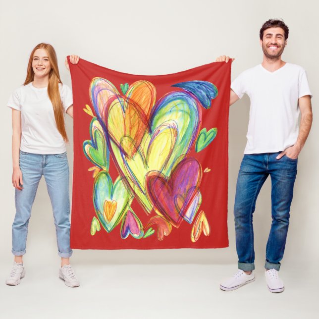 Healing Hearts Art Soft Fleece Custom Blankets (In Situ)