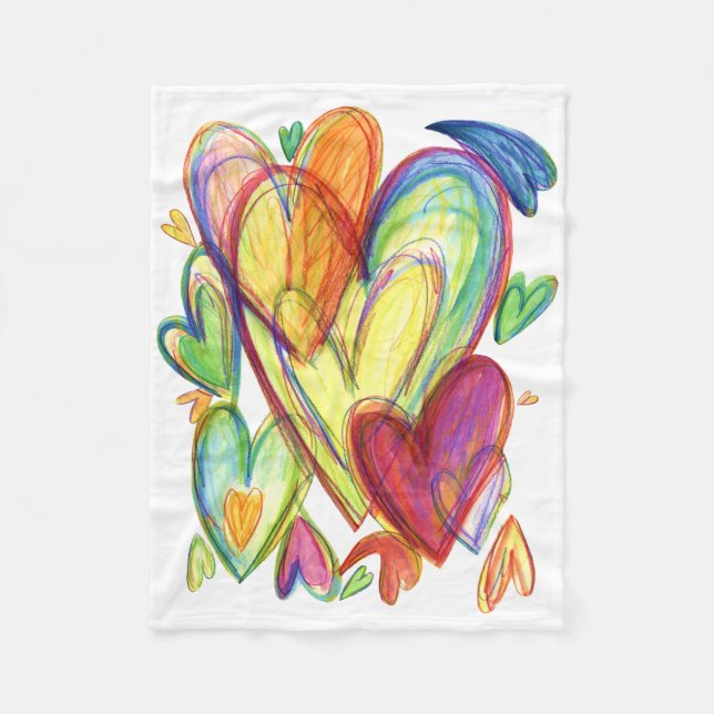 Healing Hearts Art Soft Fleece Custom Blankets (Front)