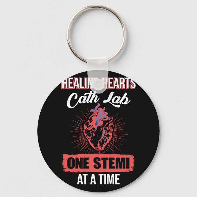 Healing Hearts Cath Lab One Stemi At A Time Keychain (Front)
