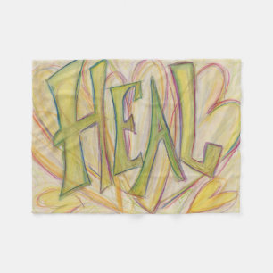 Healing Hearts Word Art Cozy Soft Fleece Blankets
